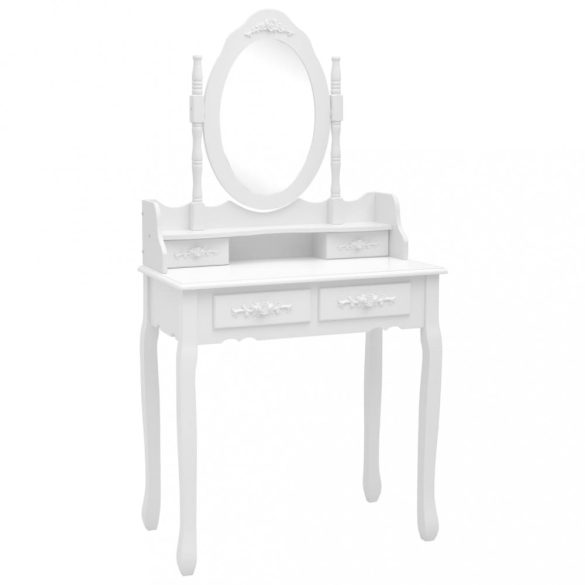 fehér császárfa fésülködőasztal-szett ülőkével 75 x 69 x 140 cm