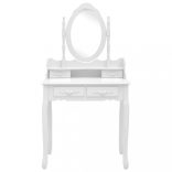 fehér császárfa fésülködőasztal-szett ülőkével 75 x 69 x 140 cm