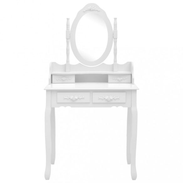 fehér császárfa fésülködőasztal-szett ülőkével 75 x 69 x 140 cm