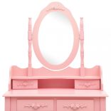 rózsaszín császárfa fésülködőasztal-szett ülőkével 75x69x140 cm