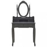 szürke császárfa fésülködőasztal-szett ülőkével 75x69x140 cm