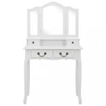 fehér császárfa fésülködőasztal-szett ülőkével 80 x 69 x 141 cm
