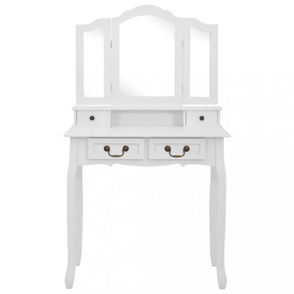 fehér császárfa fésülködőasztal-szett ülőkével 80 x 69 x 141 cm
