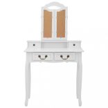 fehér császárfa fésülködőasztal-szett ülőkével 80 x 69 x 141 cm