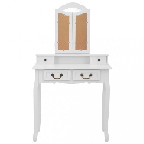 fehér császárfa fésülködőasztal-szett ülőkével 80 x 69 x 141 cm
