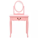 rózsaszín császárfa MDF fésülködőasztal ülőkével 65x36x128 cm