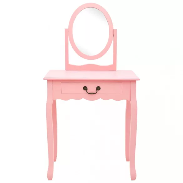 rózsaszín császárfa MDF fésülködőasztal ülőkével 65x36x128 cm