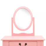 rózsaszín császárfa MDF fésülködőasztal ülőkével 65x36x128 cm