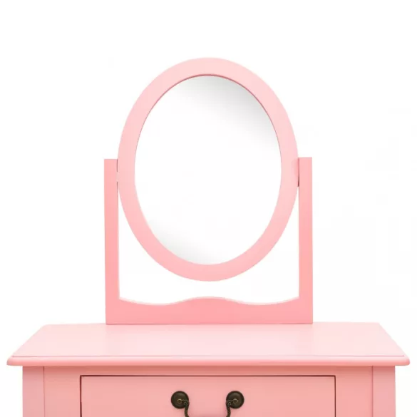 rózsaszín császárfa MDF fésülködőasztal ülőkével 65x36x128 cm