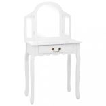 fehér császárfa MDF fésülködőasztal ülőkével 65x36x128 cm