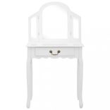 fehér császárfa MDF fésülködőasztal ülőkével 65x36x128 cm