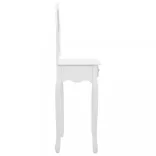 fehér császárfa MDF fésülködőasztal ülőkével 65x36x128 cm