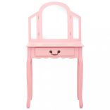 rózsaszín császárfa MDF fésülködőasztal ülőkével 65x36x128 cm