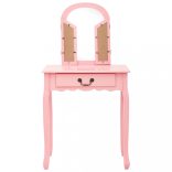 rózsaszín császárfa MDF fésülködőasztal ülőkével 65x36x128 cm
