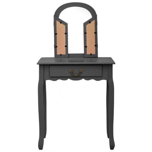 szürke császárfa MDF fésülködőasztal ülőkével 65x36x128 cm