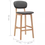 2 db sötétszürke szövet bárszék