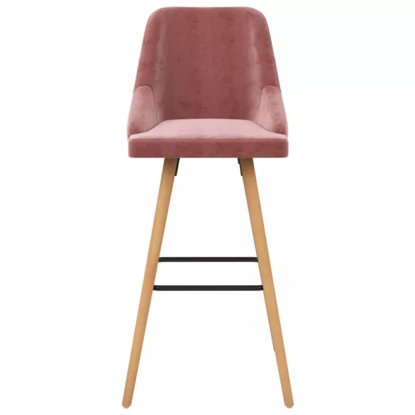 2 db rózsaszín bársony bárszék