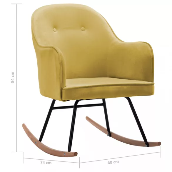 mustársárga bársony hintaszék