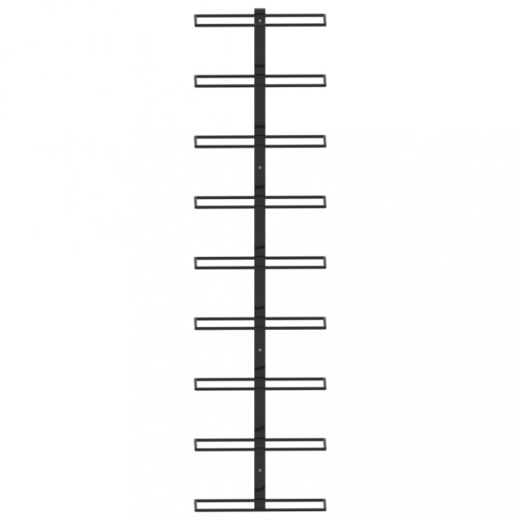 fekete vas falra szerelhető bortartó állvány 9 palacknak