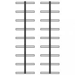 2 db fekete vas falra szerelhető bortartó állvány 18 palacknak