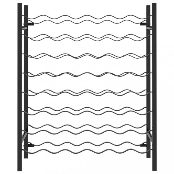 fekete fém bortartó állvány 48 palackhoz