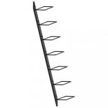 fekete fém falra szerelhető bortartó állvány 7 palacknak