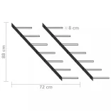 2 db fekete fém falra szerelhető bortartó állvány 14 palacknak