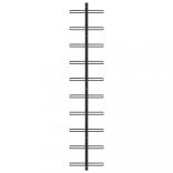 fekete fém falra szerelhető bortartó állvány 10 palacknak