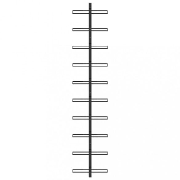 fekete fém falra szerelhető bortartó állvány 10 palacknak