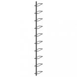 fekete fém falra szerelhető bortartó állvány 10 palacknak