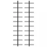 2 db fekete fém falra szerelhető bortartó állvány 20 palacknak
