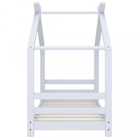 fehér tömör fenyőfa gyerekágy-keret 70 x 140 cm