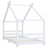 fehér tömör fenyőfa gyerekágy-keret 90 x 200 cm