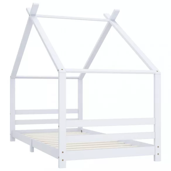 fehér tömör fenyőfa gyerekágy-keret 90 x 200 cm