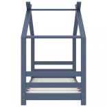 szürke tömör fenyőfa gyerekágy-keret 70 x 140 cm