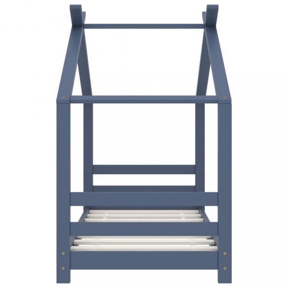 szürke tömör fenyőfa gyerekágy-keret 70 x 140 cm