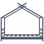 szürke tömör fenyőfa gyerekágy-keret 70 x 140 cm