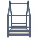 szürke tömör fenyőfa gyerekágy-keret 80 x 160 cm