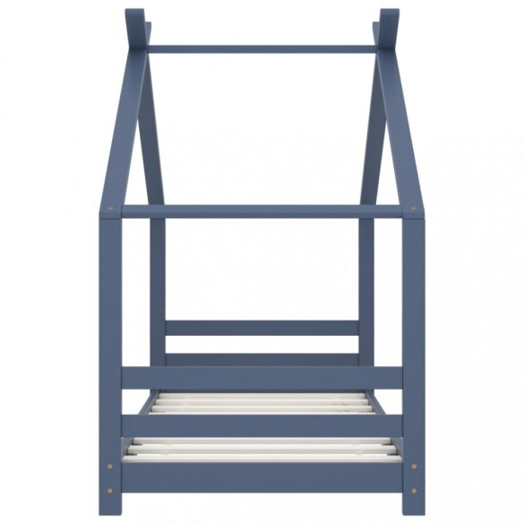 szürke tömör fenyőfa gyerekágy-keret 80 x 160 cm