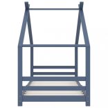 szürke tömör fenyőfa gyerekágy-keret 90 x 200 cm