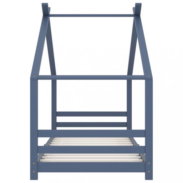 szürke tömör fenyőfa gyerekágy-keret 90 x 200 cm