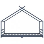 szürke tömör fenyőfa gyerekágy-keret 90 x 200 cm