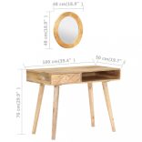 tömör mangófa öltözőasztal 100 x 50 x 76 cm