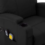 fekete műbőr felállást segítő masszázsfotel