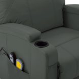 antracitszürke műbőr felállást segítő masszázsfotel