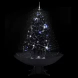 fekete PVC havazó karácsonyfa ernyő alakú talppal 140 cm