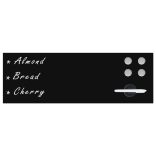 fekete, falra szerelhető mágneses üvegtábla 60 x 20 cm