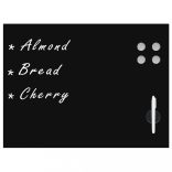 fekete, falra szerelhető mágneses üvegtábla 80 x 60 cm