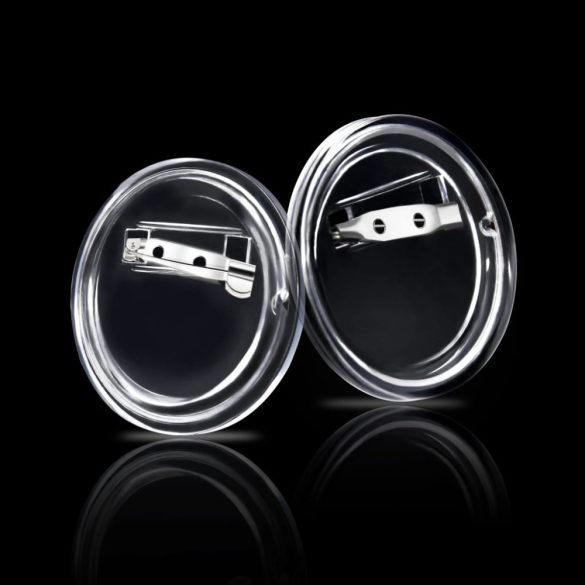 100 készlet akril 44 mm-es kitűző