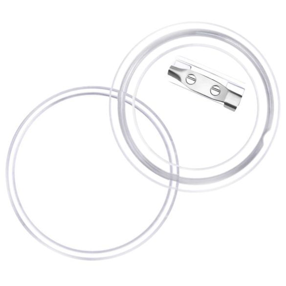 100 készlet akril 44 mm-es kitűző